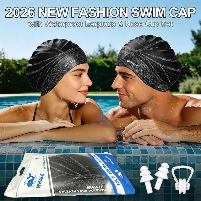 Alt view image 5 of 7 - Extra Large Swim Cap Designed for Men and Women with Thick, Long Hair, Hair Extensions Or Afro-Textured Hair Long-Hair Swim Cap Highly Waterproof to Keep Hair Dry (Black)