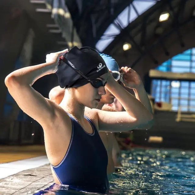 Alt view image 7 of 7 - Extra Large Swimming Cap for Women and Men,Special Design Swim Cap for Very Long Thick Curly Hair&Dreadlocks Weaves Braids Afros Silicone Keep Your Hair Dry(Black/XL)