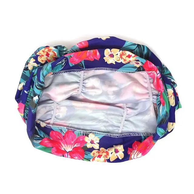 Alt view image 3 of 6 - Pleated Swimming Cap Long Hair Swim Cap Bathing Cap, Non-Waterproof (Canna)