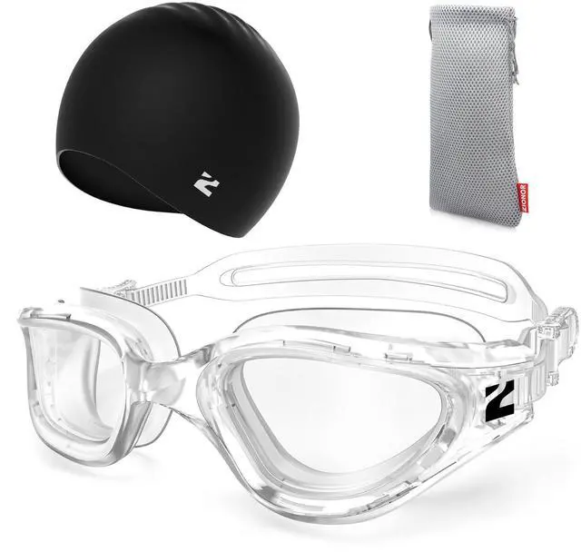 Main image of Swim Goggles Adult, G1 Air Unisex No Leak Anti-Fog with Swim Cap