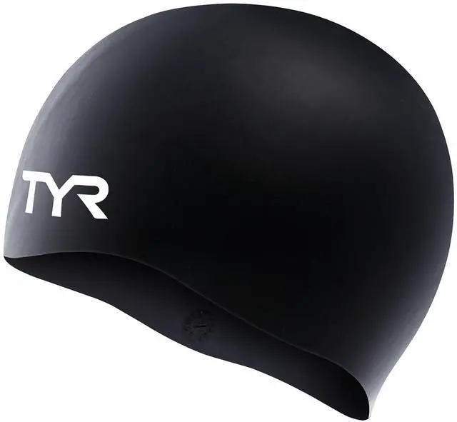 Main image of Silicone Swim Cap for Men and Women Wrinkle-Free, Durable & Tear Resistant, Low Drag Training & Competition Cap, Black