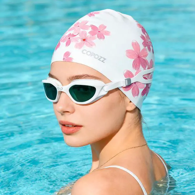 Alt view image 6 of 7 - Stylish Silicone Swim Cap for Women Comfortable, Durable, and Hair-Protecting Design