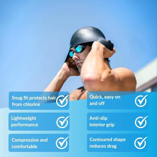 Alt view image 3 of 7 - Silicone Swim Cap - White