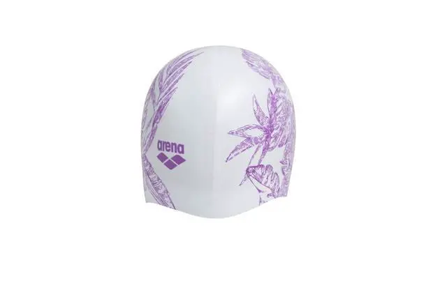 Alt view image 2 of 6 - Sirene Molded Silicone Swim Cap for Women Swimming Super Stretchy Durable Bathing Cap for Long Hair Tight Fit, Cecilia White, One Size