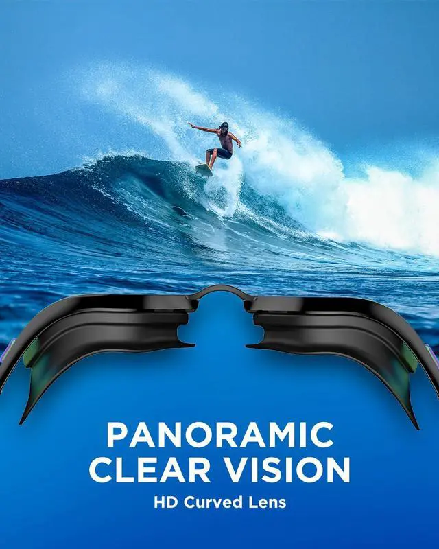 Alt view image 7 of 7 - Swim Goggles with Swim Cap Anti-Fog Pool Goggles with Detachable Lenses Swimming Goggles Cap Set for Youth Men Women,Bright Rose