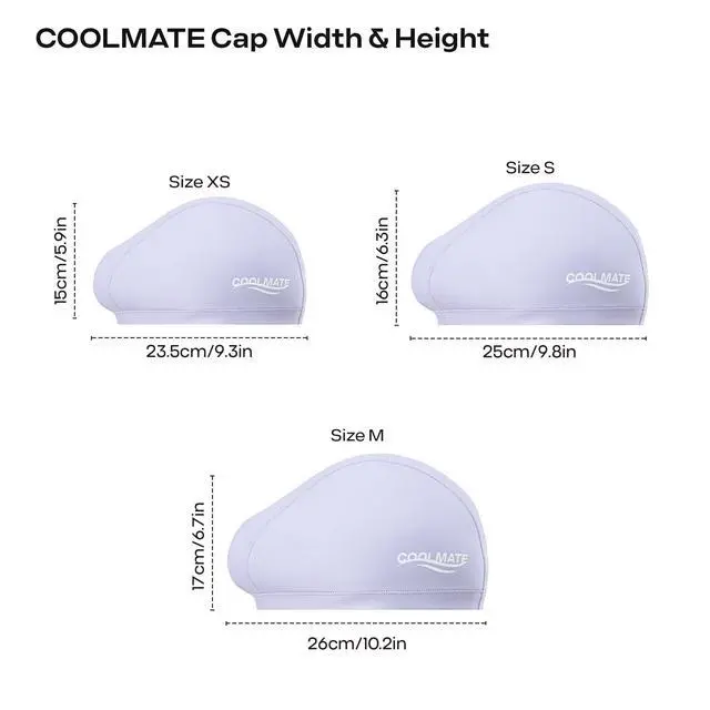 Alt view image 6 of 7 - Large Fabric Swim Cap for Long Hair Women, Light Purple, M, 1 Pack