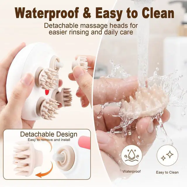 Alt view image 5 of 7 - Electric Scalp Massager, Waterproof Shampoo Brush for Long Hair