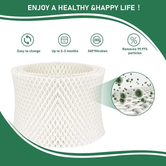 Alt view image 3 of 7 - MDH-0103JB Humidifier Wicking Filter Replacement Compatible with Mainstays MDH-0103JB Humidifier Wick Filters, 3 Pack