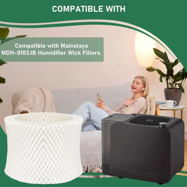 Alt view image 5 of 7 - MDH-0103JB Humidifier Wicking Filter Replacement Compatible with Mainstays MDH-0103JB Humidifier Wick Filters, 3 Pack