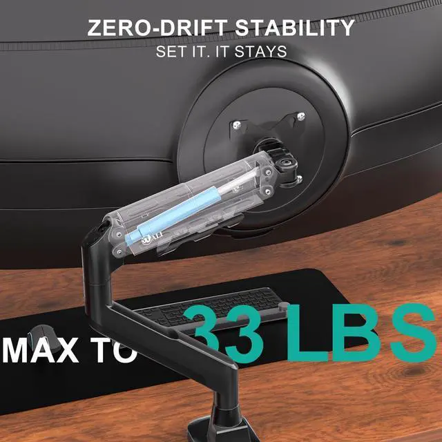 Alt view image 4 of 7 - Ultrawide Single Monitor Arm for 17-49 inch Curved Screen, up to 33lbs