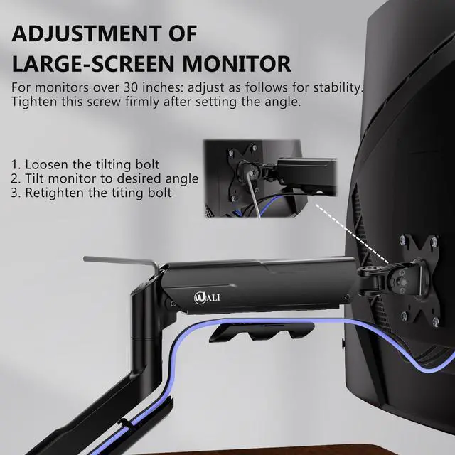 Alt view image 7 of 7 - Ultrawide Single Monitor Arm for 17-49 inch Curved Screen, up to 33lbs