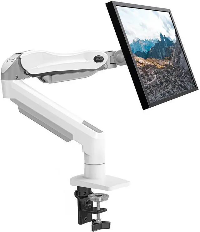 Main image of Single Monitor Mount, 13 to 32 Inch Gas Spring Monitor Arm, Adjustable Stand, Vesa Mount with Clamp and Grommet Base - Fits 4.4 to 19.8lbs LCD Computer Monitors