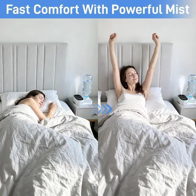 Alt view image 3 of 7 - Cruise Humidifier Portable Humidifier for Travel Whisper-Quiet Mini Humidifier Travel Humidifier for Cruise, Office or Car with Night Light, Auto-Off & 2 Mist Modes Water Bottle Humidifier