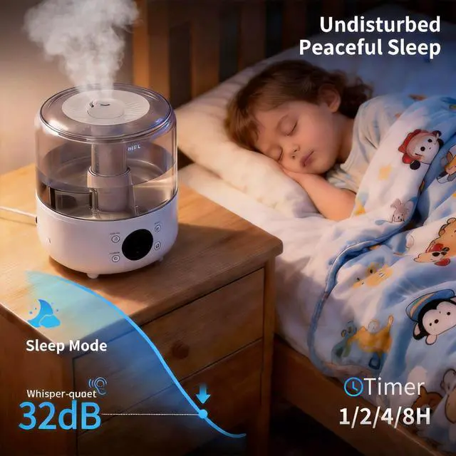 Alt view image 3 of 7 - 3L Top Fill Cool Mist Ultrasonic Humidifier