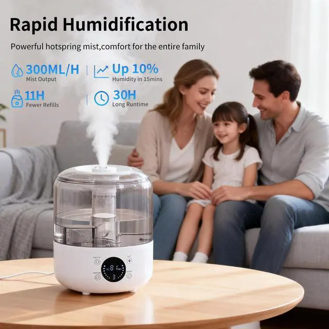 Alt view image 4 of 7 - 3L Top Fill Cool Mist Ultrasonic Humidifier