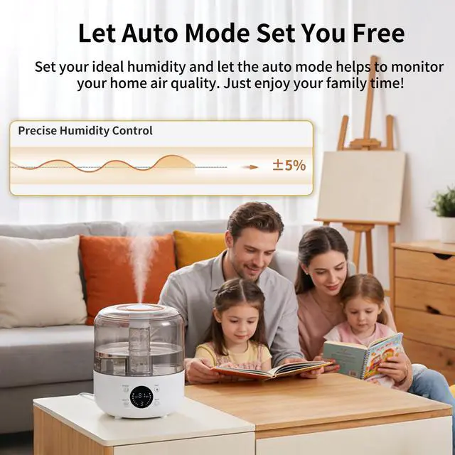 Alt view image 6 of 7 - 3L Top Fill Cool Mist Ultrasonic Humidifier