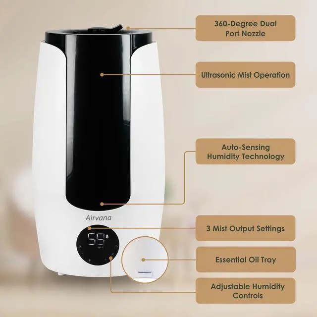 Alt view image 3 of 7 - 2.25 Gallon Top Fill Digital Humidifier with LED Display, Sage