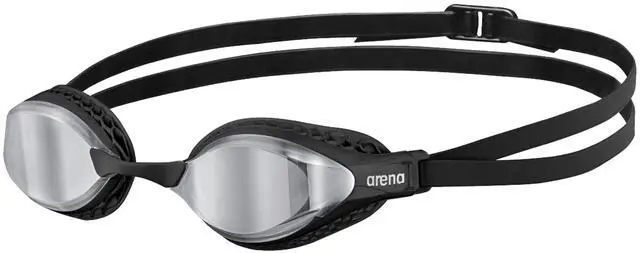 Main image of Unisex Adult Air-Speed Anti-Fog Racing Swim Goggles for Men and Women Special Air Seals Technology Mirror Lens, Silver/Black