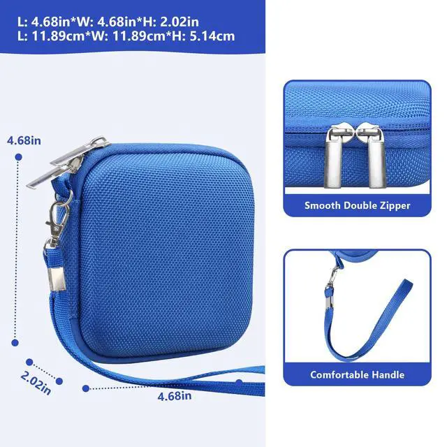 Alt view image 3 of 7 - Hard Carrying Case for Anbernic RG Rotate/ RG34XXSP/ RG35XXSP Retro Handheld Game Console/ Game Boy Advance SP, Retro Game Travel Storage Holder with Mesh Bag for Battery, USB Cable, Blue
