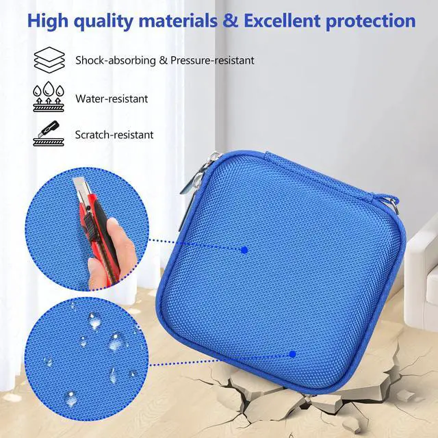 Alt view image 5 of 7 - Hard Carrying Case for Anbernic RG Rotate/ RG34XXSP/ RG35XXSP Retro Handheld Game Console/ Game Boy Advance SP, Retro Game Travel Storage Holder with Mesh Bag for Battery, USB Cable, Blue