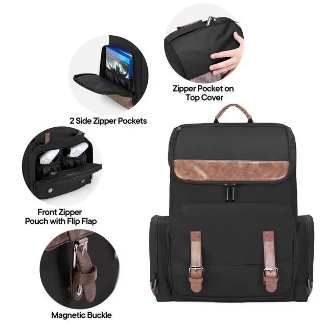 Alt view image 3 of 7 - Game Backpack Compatible with PS5/PS5 Slim/PS4/PS4 Pro, Bag Only