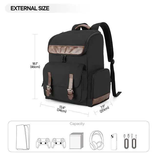 Alt view image 6 of 7 - Game Backpack Compatible with PS5/PS5 Slim/PS4/PS4 Pro, Bag Only