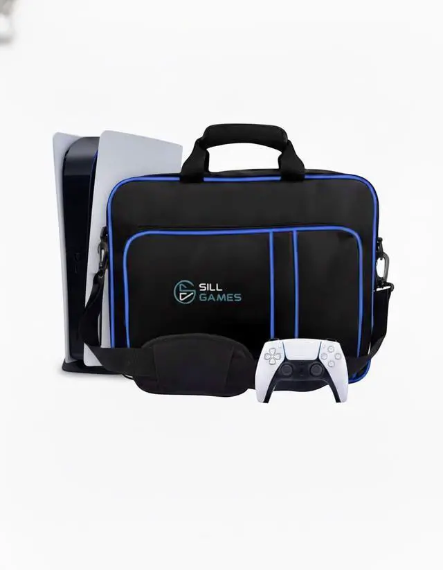 Main image of Carrying Case compatible with PS5 with Strap, Protective PlayStation 5 Travel Bag for Console, Controllers & Game Discs, Durable PS5 Case Travel Organizer with Bag & Waterproof Pouch