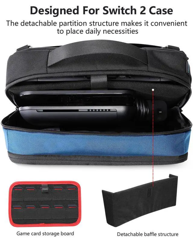 Alt view image 4 of 7 - Sling Crossbody Bag for Nintendo Switch 2 / Switch OLED, Steam Deck, PlayStation Portal, ASUS ROG Ally, with 3 Pockets, Travel Bag for Game Consoles and Accessories