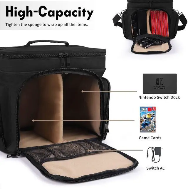 Alt view image 4 of 7 - Nintendo Switch Carry Case,Bag for Nintendo Switch/Switch OLED/Switch Lite