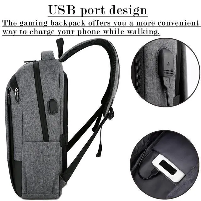 Alt view image 3 of 7 - Travel Bag/Travel Backpack Game Backpack Compatible with PS5 Travel Case/PS4 Pro/PS4 Slim/Xbox one/Xbox One Slim/Game Accessories