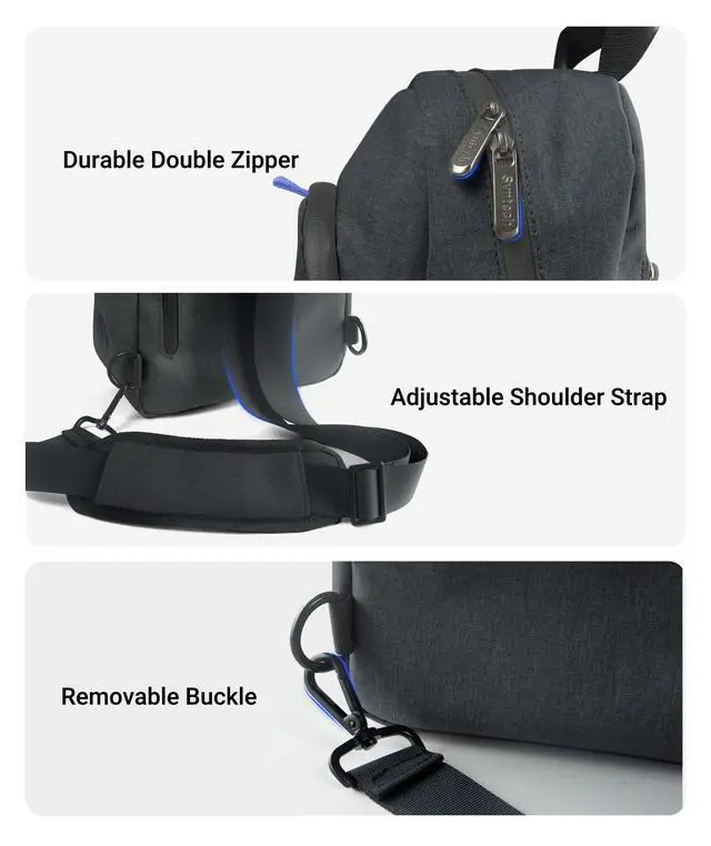 Alt view image 5 of 7 - Sling Bag for Steam Deck/Switch 2/ROG Xbox Ally X/PS Portal, Black