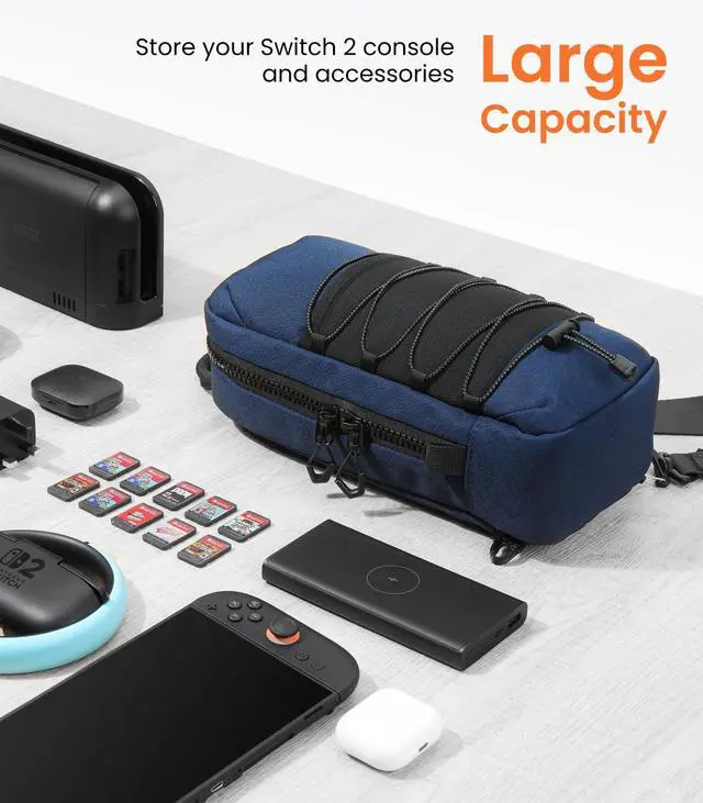 Alt view image 2 of 7 - Sling Crossbody Bag for Nintendo Switch 2/Steam Deck, Indigo