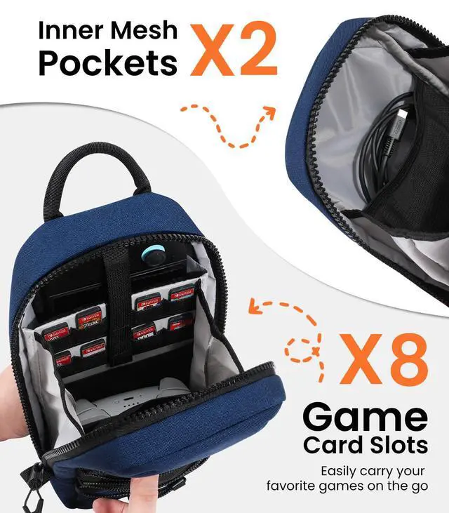 Alt view image 3 of 7 - Sling Crossbody Bag for Nintendo Switch 2/Steam Deck, Indigo