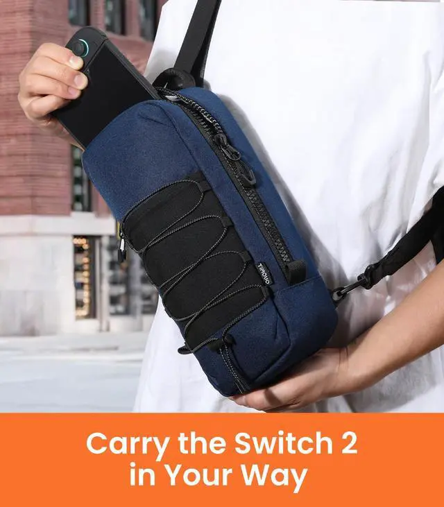 Alt view image 6 of 7 - Sling Crossbody Bag for Nintendo Switch 2/Steam Deck, Indigo