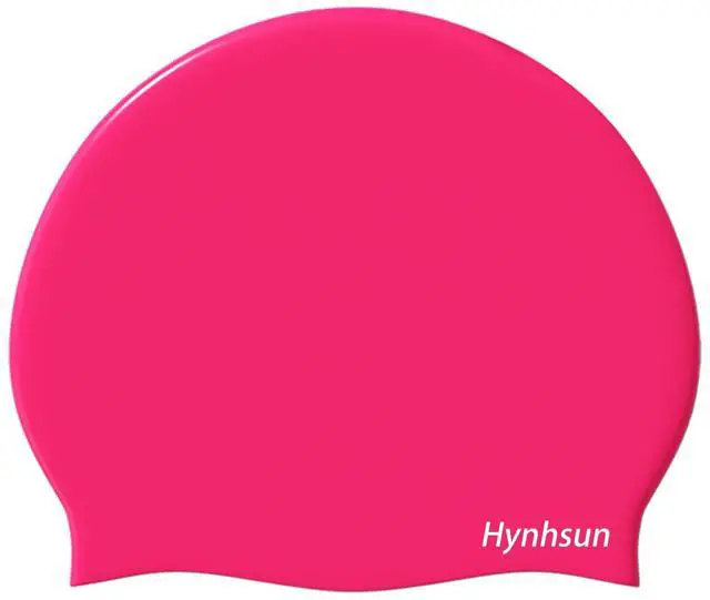 Main image of Unisex Silicone Classic Swimming Cap for Women and Men, Flexible, Unisex, Waterproof, Intensive Training, Comfortable, Anti-Slip (Fuchsia)
