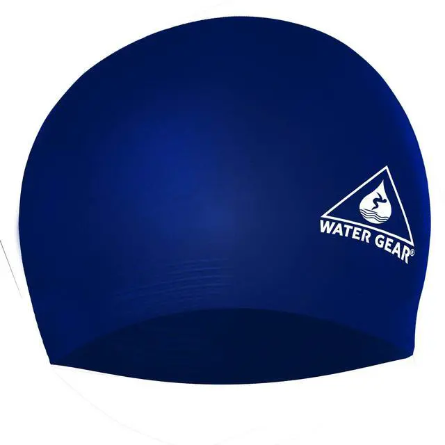 Main image of Latex Adult Swim Cap - Durable and Flexible Unisex Non-Waterproof - Great for Short and Long Hair - Improve Your Performance - Triathlon Swimmers and Athletes - Navy