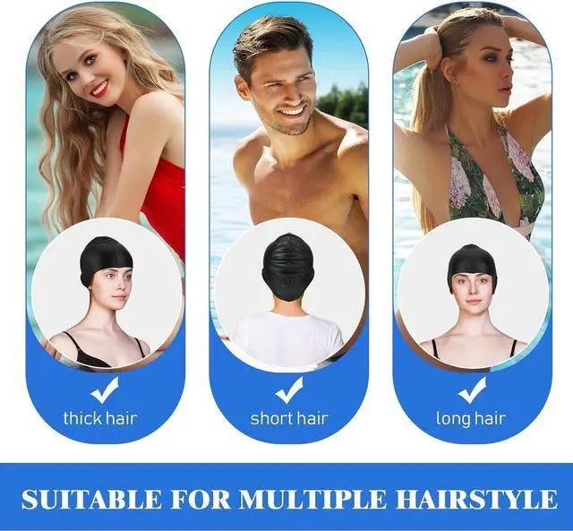 Alt view image 7 of 7 - Unisex Silicone Classic Swimming Cap for Women and Men, Flexible, Unisex, Waterproof, Intensive Training, Comfortable, Anti-Slip (Fuchsia)