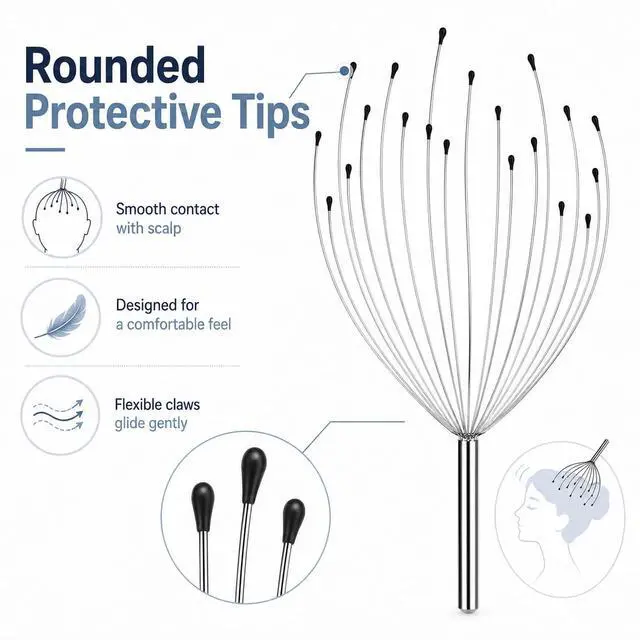 Alt view image 2 of 4 - Head Scratcher Scalp Massager, Manual Metal Claw Hair Care Tool for Adults