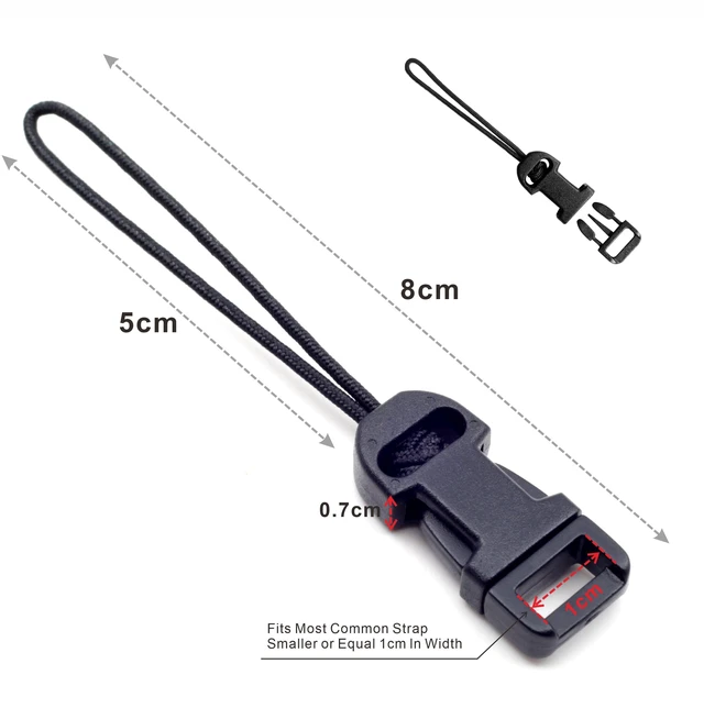 Alt view image 4 of 5 - 4 Pcs Black Quick Release Camera Strap QD Loops Connector Adapter - Camera Quick Release Clip Compatible for All Compact Digital Cameras,Binoculars, Drone Remote Control and USB Stick
