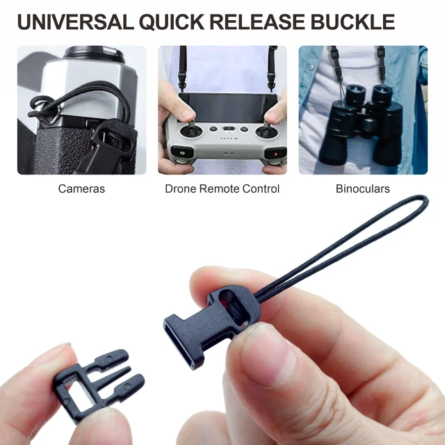 Alt view image 3 of 5 - 4 Pcs Black Quick Release Camera Strap QD Loops Connector Adapter - Camera Quick Release Clip Compatible for All Compact Digital Cameras,Binoculars, Drone Remote Control and USB Stick