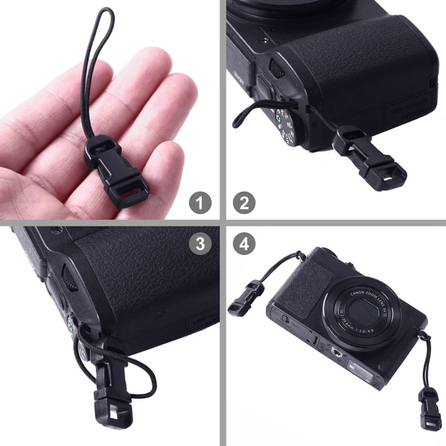 Alt view image 5 of 5 - 4 Pcs Black Quick Release Camera Strap QD Loops Connector Adapter - Camera Quick Release Clip Compatible for All Compact Digital Cameras,Binoculars, Drone Remote Control and USB Stick
