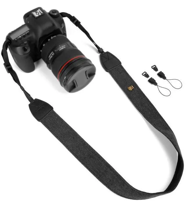 Main image of Camera Strap Canvas Black Shoulder Strap with Quick Release Buckles