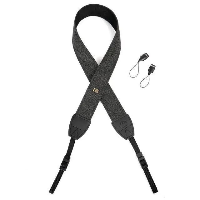 Alt view image 3 of 7 - Camera Strap Canvas Black Shoulder Strap with Quick Release Buckles