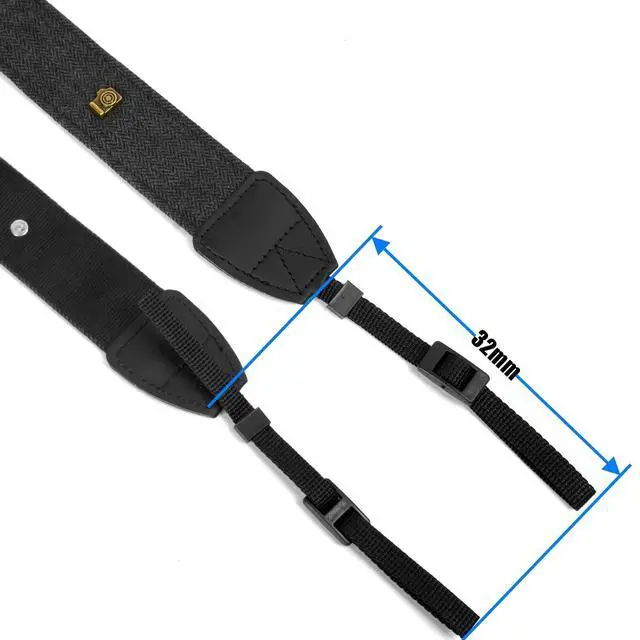 Alt view image 6 of 7 - Camera Strap Canvas Black Shoulder Strap with Quick Release Buckles