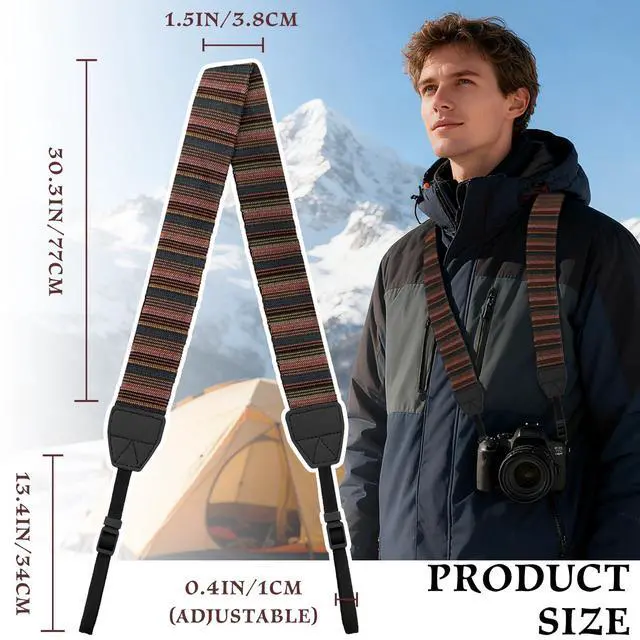 Alt view image 6 of 7 - Bohemian Vintage Adjustable Camera Shoulder & Neck Strap with Quick Release Harness Universal Fit for DSLR and Camcorder