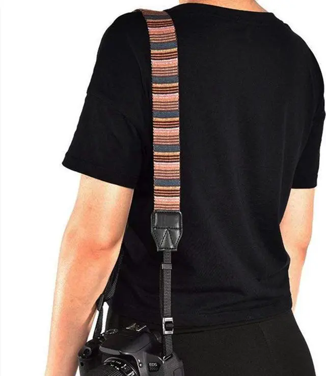 Alt view image 4 of 7 - Camera Strap Canvas Multicolor Shoulder Strap with Release Buckles