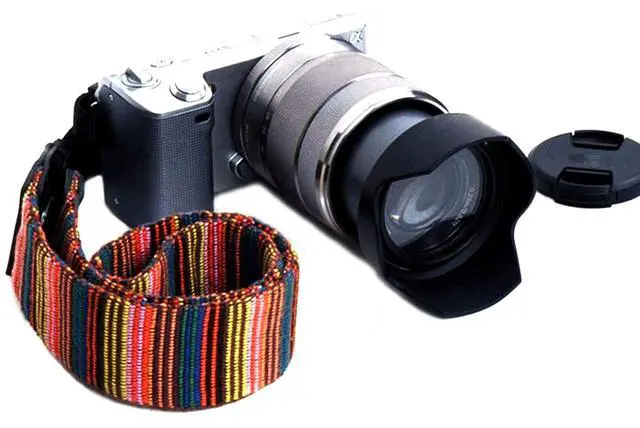 Alt view image 7 of 7 - Camera Strap Canvas Multicolor Shoulder Strap with Release Buckles