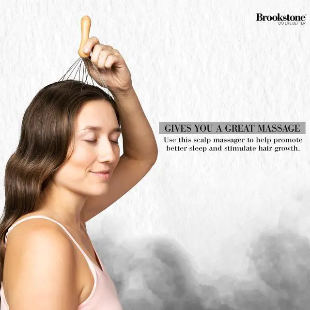 Alt view image 5 of 7 - Oak Head Massager Scalp | Head Massager for Relaxation | Premium Oak Head Scratcher for Stress Relief and Improved Circulation(Brown)