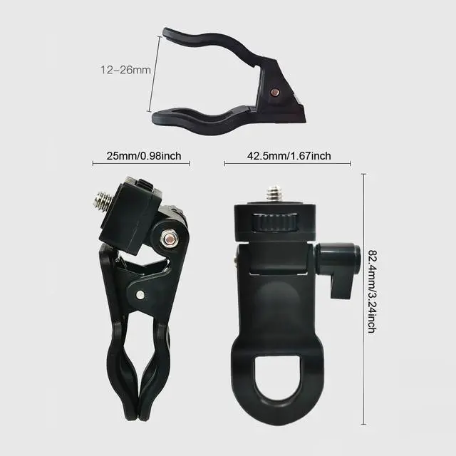 Alt view image 2 of 7 - 2 Pack Monitor Camera Mount Clamp Clip Screen LCD Display Top Fill Light Flash Holder Webcam Stand with 1/4 Screw Universal Connector for Phone Tripod Tablet Video Live Stream