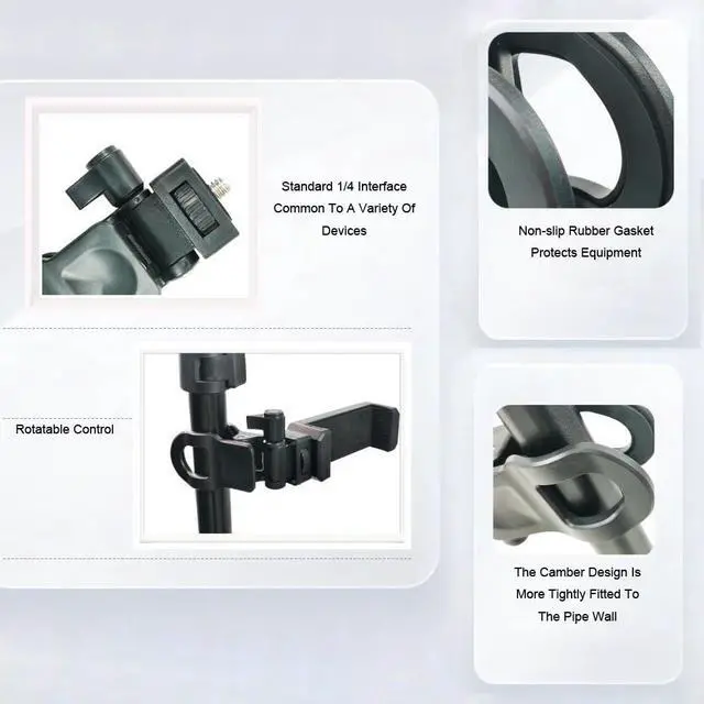 Alt view image 4 of 7 - 2 Pack Monitor Camera Mount Clamp Clip Screen LCD Display Top Fill Light Flash Holder Webcam Stand with 1/4 Screw Universal Connector for Phone Tripod Tablet Video Live Stream